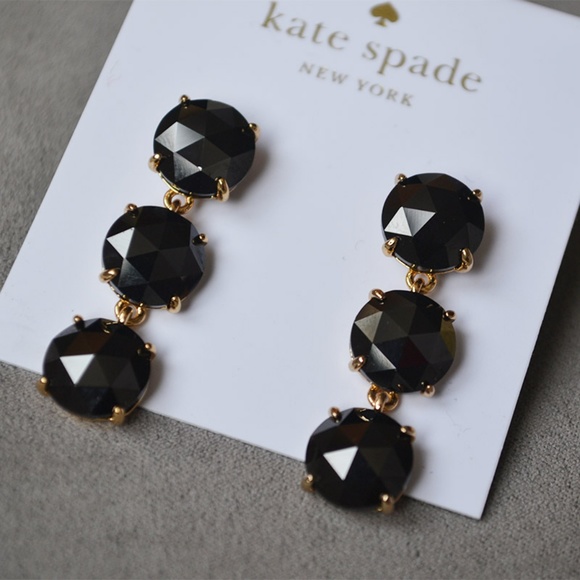 Kate Spade Black Crystal Drop Earrings - Picture 4 of 4